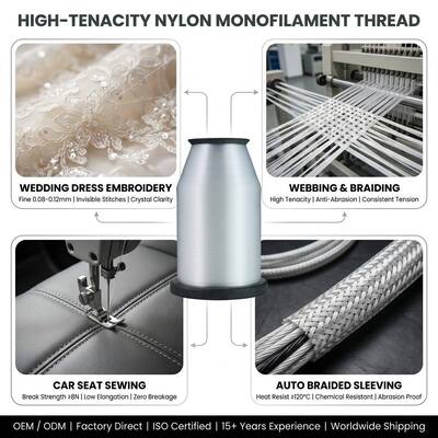 Monofilament garen naaigraad PA66 Nylon6 0,12MM 0,15MM 0,18MM 0,23MM 0,25MM Mono garen voor borduurmachine
